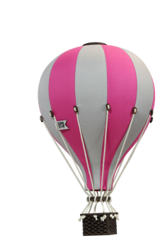 Deko Heißluftballon hellgrau / pink - SuperBalloon