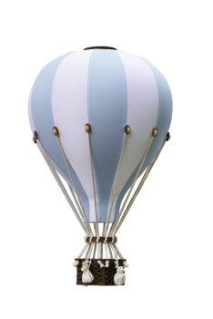 Deko Heißluftballon hellblau / weiß - SuperBalloon