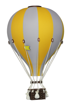 Deko Heißluftballon gelb / hellgrau - SuperBalloon