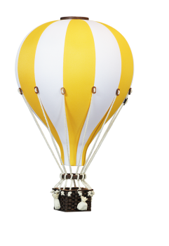 Deko Heißluftballon gelb / weiß - SuperBalloon