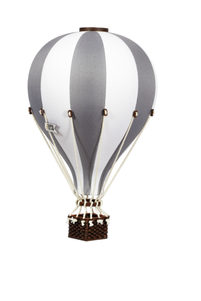 Deko Heißluftballon grau / weiß - SuperBalloon