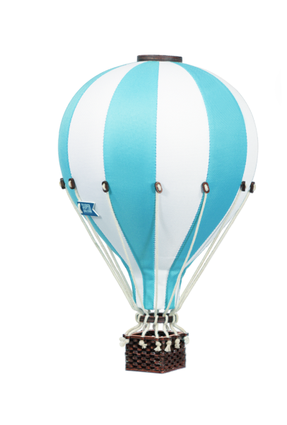 Deko Heißluftballon mintblau / weiß - SuperBalloon